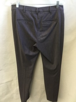 Womens, Suit, Pants, RW & CO, Gray, Plum Purple, Polyester, Viscose, Heathered, 32/28, Pants:  1.5"waistband with Belt Hoops, Flat Front, Side Zip, 2 Pockets Back