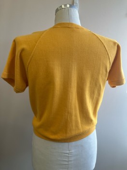 Mens, Sweatshirt, N/L, Ch:42, Yellow, CN, Raglan S/S, Rib Knit Trim Collar/Cuff/Waistband, Stains, Multiple