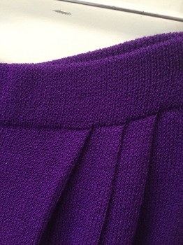 Womens, 1990s Vintage, Suit, Piece 3, ST.JOHN, Purple, Wool, Solid, W30, Knit Slacks, Triple Pleated, Elastic Waist, 2 Side Pockets,