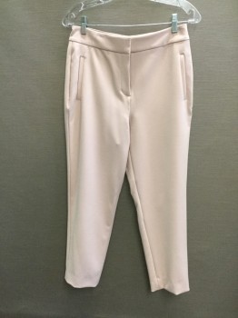 Womens, Suit, Pants, HALOGEN, Blush Pink, Polyester, Viscose, Solid, W29, 4, Flat Front, Zip Fly, 4 Pockets