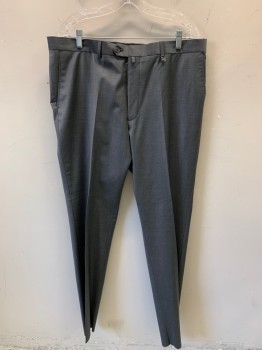 Mens, Sci-Fi/Fantasy Piece 2, VICTOR BARON, Heather Gray, Wool, Polyester, Heathered, Open, 39, Flat Front, 4 Pockets,