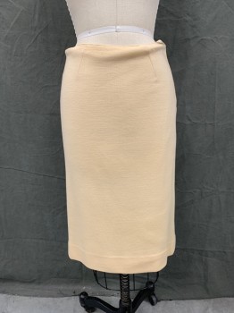 Womens, 1960s Vintage, Skirt, COLTALIA, Almond, Wool, Solid, H 34, W 26, Knit Straight Long Skirt, Side Zipper,