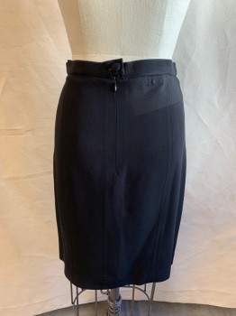 Womens, Suit, Skirt, MOSCHINO, Black, Acetate, Rayon, Solid, W27, B36, Zip Back, Black Button Closure