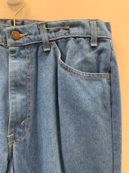Mens, Jeans, LEVI'S , Lt Blue, Cotton, Solid, 32/31, 4 Pckts, Zip Fly, Belt Loops,