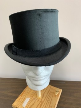 Mens, Top Hat, N/L, Black, Polyester, Solid, 7 3/8, Collapsible