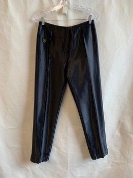Womens, Pants, N/L, Black, Polyester, Solid, W28, Zipper Fly, 2 Pockets, Brown and Black Compass with WOMAN CF