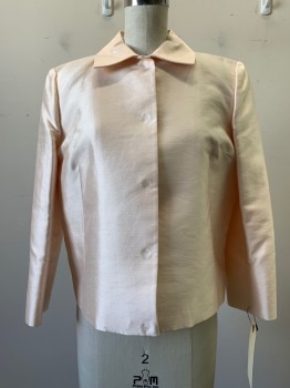 Womens, Suit, Jacket, DOLCE & GABBANA, Baby Pink, Silk, Solid, B 36, Button Front, Collar Attached, Darted,