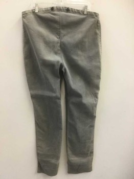 N/L, Gray, Cotton, Solid, Twill/Canvas, Button Fly, Black Suspender Buttons at Outside Waist, No Pockets, Made To Order Reproduction **Mended at Side Seam Near Waist