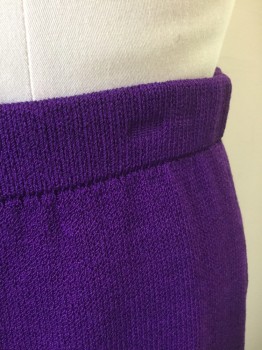 Womens, 1990s Vintage, Suit, Skirt, ST.JOHN, Purple, Wool, Solid, W30, B38, Pw:30, Knit Pencil Skirt, Knee Length, Elastic Waist,