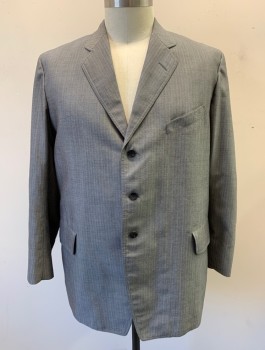 Mens, 1920s Vintage, Suit, Jacket, SIAM COSTUMES MTO, Gray, Lavender Purple, Wool, Stripes - Pin, 48R, Single Breasted, Double Edge-stitched Notched Lapel, 3 Buttons,  3 Pockets,