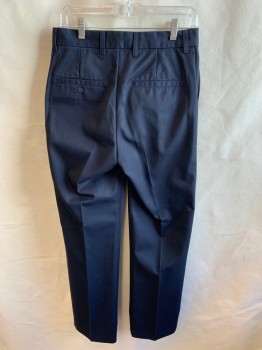 Childrens, Pants, CLASSROOM , Navy Blue, Polyester, Cotton, Solid, 30/31, 1.5" Waistband with Belt Hoops, Flat Front, Zip Front, 4 Pockets