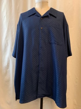 ISLAND PASSPORT, Navy Blue, Synthetic, Basket Weave, Button Front, Collar Attached, 1 Pocket,
