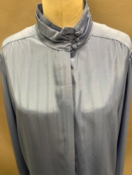 Womens, Blouse, WESTBOUND , Periwinkle Blue, Polyester, Solid, Stripes - Diagonal , 42, XL, L/S CF Placket with Buttons @ Neck 3