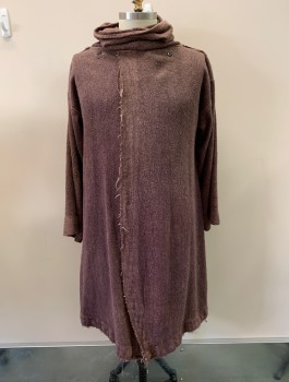 Mens, Robe, NL, Brown, Cotton, Solid, 44, Cowl Neck, L/S, *Aged/Distressed*