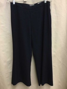 Womens, Suit, Pants, LUCY PARIS, Navy Blue, Polyester, Solid, 30, Flat Front, Side Zip, Culotte