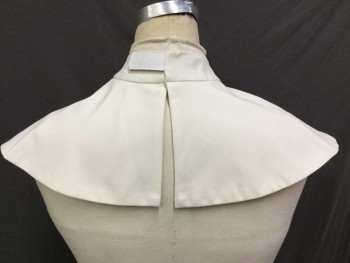 Unisex, Collar Tab, N/L, Cream, Cotton, Nun Guimpe: 1.5" Stand Collar with Velcro Closures in Back
