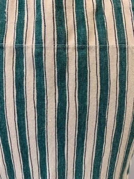 N/L, Dk Green, Khaki Brown, Cotton, Stripes - Vertical , 2 Pockets,