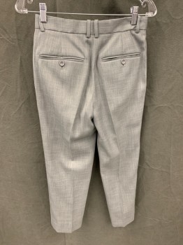 Womens, Suit, Pants, CARAVELLI, Lt Gray, Polyester, Viscose, Heathered, 23.5, 28, Pleated Front, Zip Fly, Button Tab Closure, 4 Pockets, Belt Loops