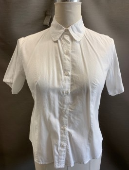 CUTE OPTIONS, White, Cotton, Solid, S/S, Button Front,