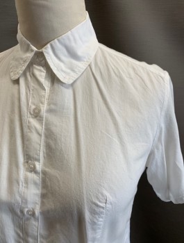 CUTE OPTIONS, White, Cotton, Solid, S/S, Button Front,