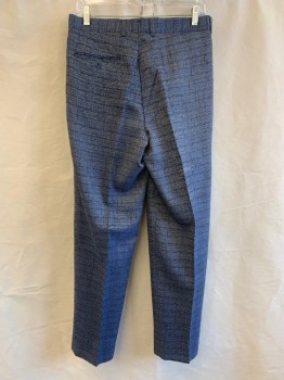 MTO, Gray, Blue, Wool, Stripes - Static , Pleated Front, 3 Pockets, Zipper Fly, Belt Loops,
