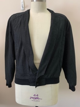 Mens, Jacket, TOUCH, Black, Polyester, Cotton, Reptile/Snakeskin, 44, L/S, Shawl Collar, 2 Buttons, Shoulder Padding, Side Pokets
