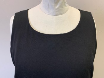 Womens, Dress, Sleeveless, CALVIN KLEIN, Black, Polyester, Rayon, Solid, W43, B48, H50, Center Back Zipper, Surge Line Top Stitching Detail See Detail Photo,