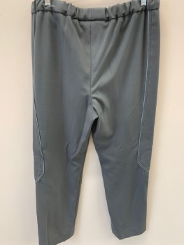 Mens, Sci-Fi/Fantasy Pants, N/l, Gray, Cotton, Solid, 30, 32, F.F, Elastic Waist Band   With Light Grey Piping Trim