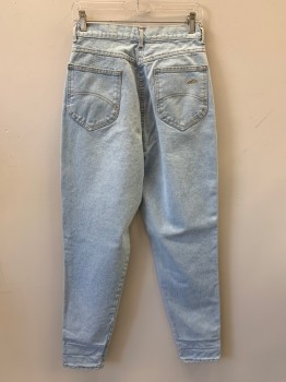 Womens, Jeans, CHIC, Lt Blue, Cotton, Solid, W28, F.F, Top And Back Pockets, Zip Front, Belt Loops,