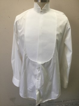 Mens, Formal Shirt, DARCY, White, Cotton, Solid, Slv:36, N:16.5, 42, Long Sleeves, Button/Shirt Stud Closures at Front (Shirt Studs Not Included), Wingtip Collar, Stiff Starched Bib Front,