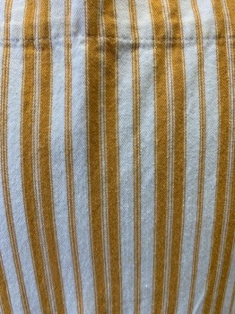 WILLIAMS SONOMA, White, Gold, Cotton, Stripes - Vertical , 2 Pockets,