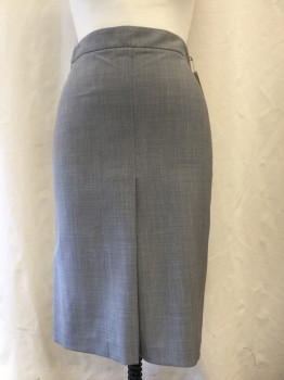 THEORY, Heather Gray, Wool, Lycra, Solid, Center Front Pleat, Center Back Pleat