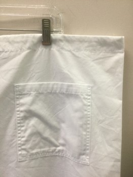 HARRITON, White, Cotton, Polyester, Solid, Drawstring Waist, 1 Patch Pocket in Back