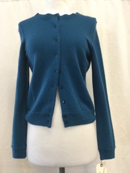 ONLY MINE, Teal Blue, Cashmere, Solid, Button Front,