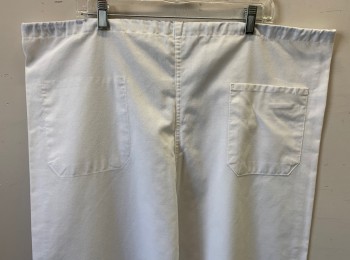 MEDLINE, White, Cotton, Polyester, Drawstring Waist (Drawstrings are Periwinkle), 1 Patch Pocket in Back