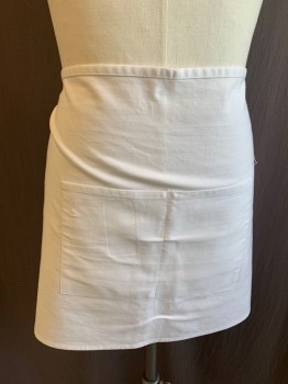 FAME, White, Poly/Cotton, Solid, 2 Pockets, Ties at Waist