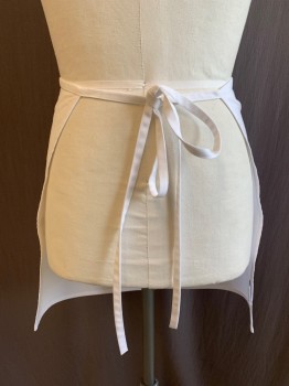 Unisex, Apron, FAME, White, Poly/Cotton, Solid, O/S, 2 Pockets, Ties at Waist