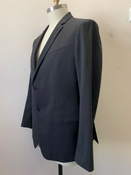 Mens, Sportcoat/Blazer, BANANA REPUBLIC, Charcoal Gray, Wool, Solid, 48L, 2 Buttons, Single Breasted, Notched Lapel, 3 Pockets,