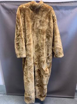 NL, Tan Brown, Synthetic, WILD CAT Body Suit, L/S, CB Zipper, Tail, 4 Pieces