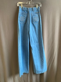 Womens, Jeans, JEAN MACHINE, Lt Blue, Cotton, Solid, W24, 4 Pockets, Zip Fly, Woven Detail At Each Pocket