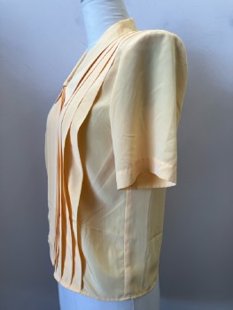 KIRA NEVINS, Yellow, Solid, C.A., B.F., S/S, Pleated Front, Padded Shoulders