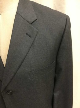 TASSO ELBA, Gray, Wool, Solid, Single Breasted, 2 Buttons,  3 Pockets, Notched Lapel,
