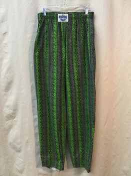 INTERNATIONAL BAGGYZ, Lime Green, Gray, Black, Cotton, Stripes, Lime/ Gray/ Black Stripes, Elastic Waist