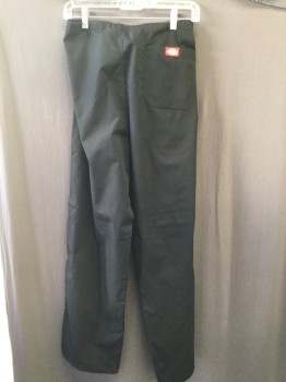 DICKIES, Black, Polyester, Cotton, Solid, Drawstring Waist