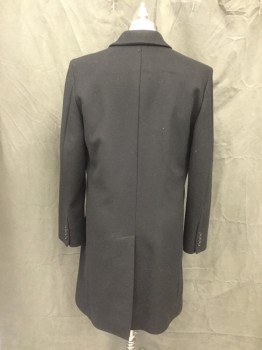 MICHAEL KORS, Black, Wool, Nylon, Solid, Single Breasted, Collar Attached, Notched Lapel, 2 Pockets, Long Sleeves