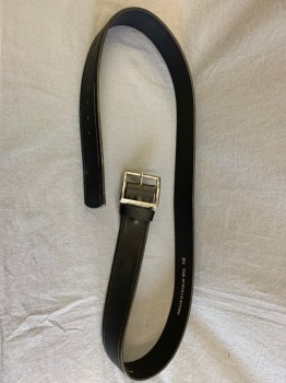 Unisex, Fire/Police Belt, The Surplus Store, Black, Leather, Solid, 42, with Silver Buckle