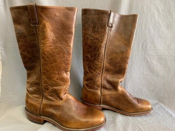 Mens, Cowboy Boots , ABILENE, Brown, Leather, 13, Square Toe, Plain