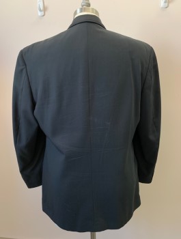 Mens, Suit, Jacket, TALLIA UOMO, Graphite Gray, Wool, Solid, 6 Buttons, Single Breasted, Notched Lapel, 3 Pockets,