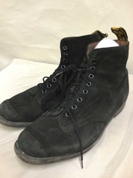 Baxter, Black, Suede, Solid, Little Bit Aged/Distressed,  Mostly Dusty, Lace Up Ankle Boot,