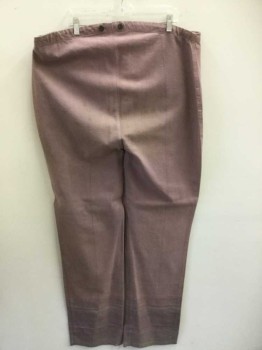 N/L, Dusty Rose Pink, Cotton, Solid, Dusty Brownish Mauve, Cotton Duck/Canvas, Button Fly, Black Suspender Buttons on Outside Waist, No Pockets, Reproduction "Old West" Look  **Discolored/Faded in Spots, Dirt Stains Throughout